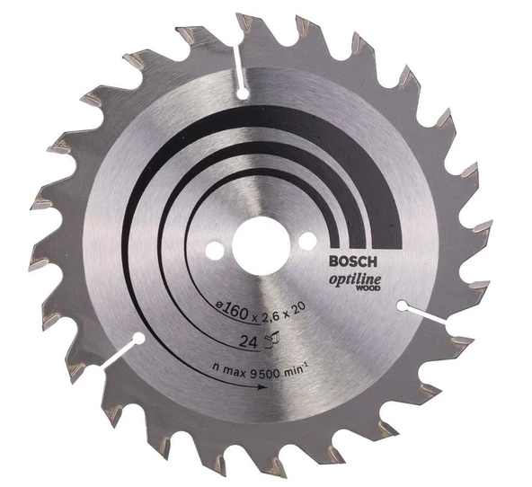 Bosch Daire Testere Bıçağı Optiline Wood 160*2.6*20/16 MM 24 Diş 65180278