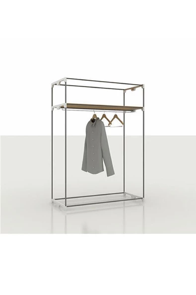 Burak Çelik Borulu Plastik Raflı Tema I?stanbul Bez Dolap Gardırop - 2