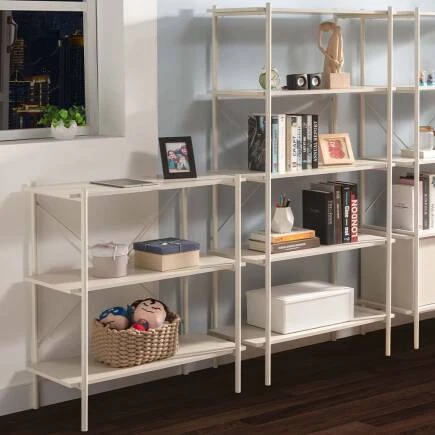 Retro 5 Raflı Metal Kitaplık-Vizon 80x163x40 cm - 2