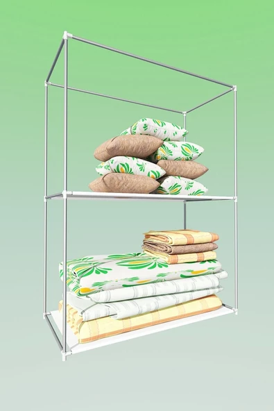 TOKKO Güçlendirilmiş Çelik Metal Raflı Gri Yorgan Hurcu Yüklük  Saklama Dolabı - 2