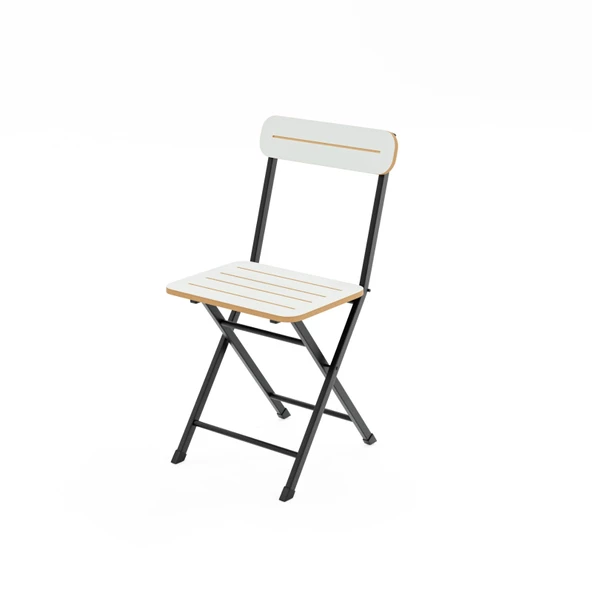 Eportatif 4 Kişilik Bistro Takım Bahçe Masa Sandalye Beyaz 1428 - 7