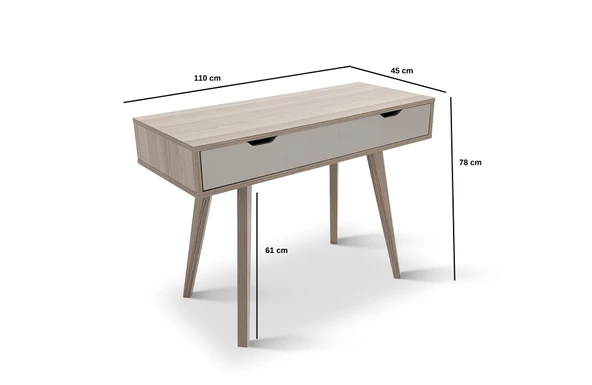 Vipa Çekmeceli Ahşap Ayaklı Dresuar - Gri Lignano - 3