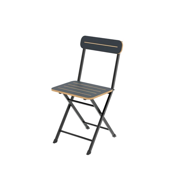 Eportatif 4 Kişilik Bistro Takım Bahçe Masa Sandalye Füme 1429 - 6