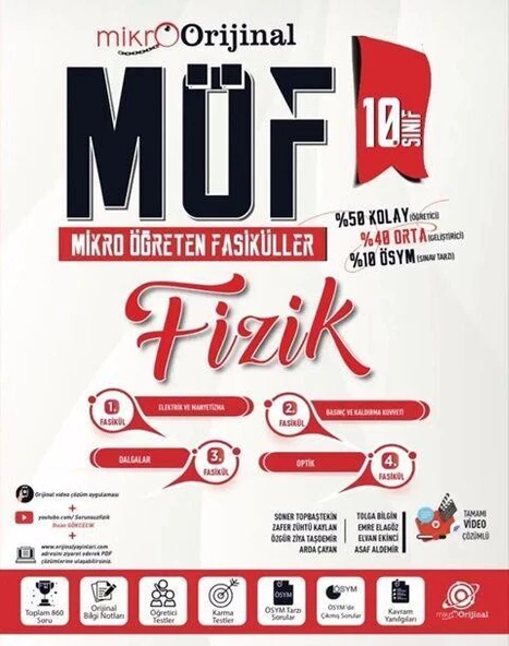 10. Sınıf Fizik MÖF Mikro Öğreten Fasiküller Orijinal Mikro