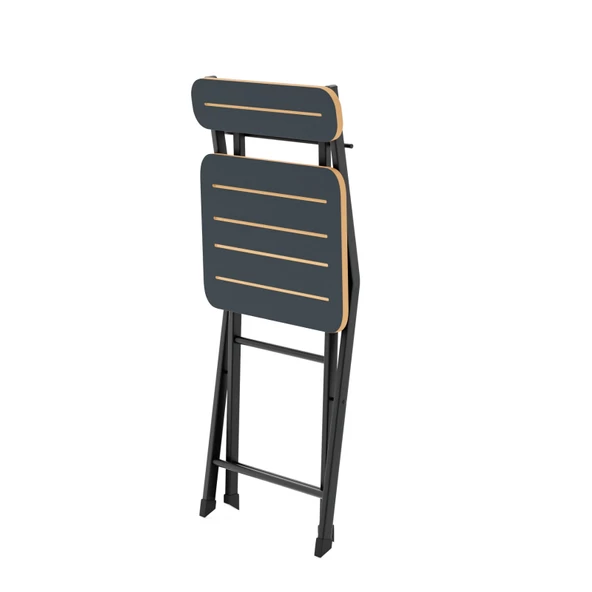 Eportatif 4 Kişilik Bistro Takım Bahçe Masa Sandalye Füme 1429 - 7