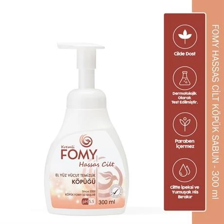 FOMY Hassas Cilt Kuru & Sert Ciltler için Yoğun Nemlendirici ve Arındırıcı Kremli Köpük Sabun 300 ml