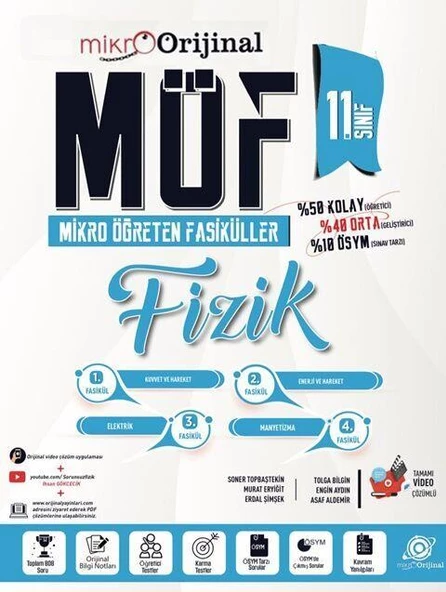 11. Sınıf Fizik MÖF Mikro Öğreten Fasiküller Orijinal Mikro