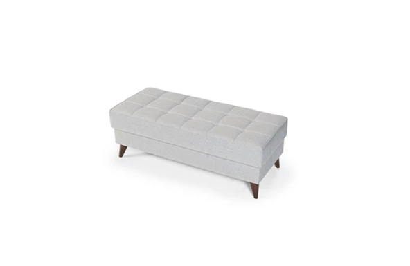 Vipa Orlando Mini Puflu Köşe Koltuk Takımı, R+2+P  Oturma Odası ve Salon İçin, Gri - 5