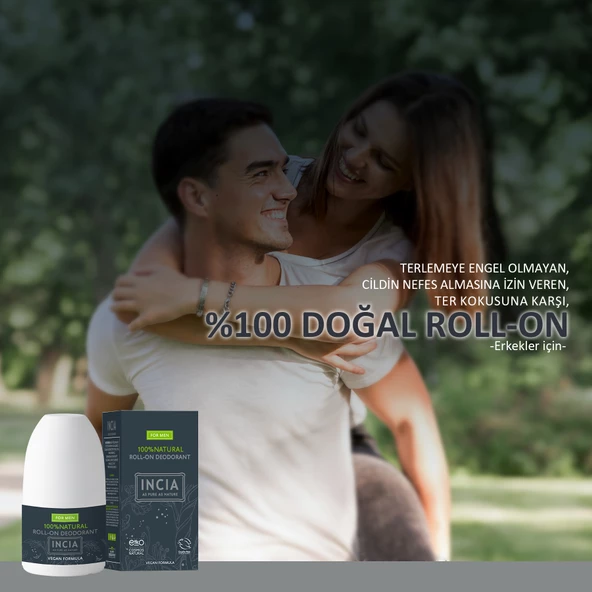 INCIA %100 Doğal Roll On Deodorant Erkeler İçin Ter Kokusu Önleyici Lekesiz 50 ml X2 Adet - 6