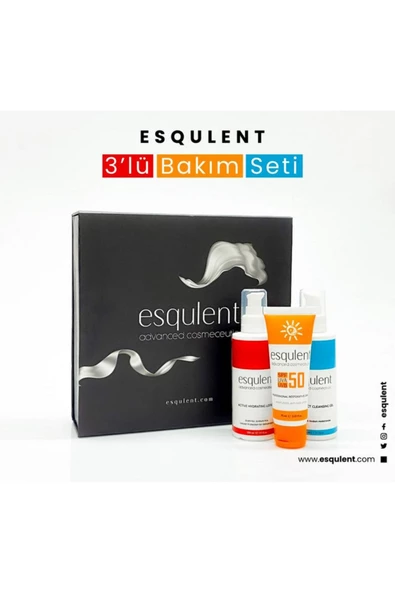 Esqulent 3'lü Cilt Bakım Seti (cilt Temizleyici, Cilt Nemlendirici, Güneş Kremi Spf 50+) - 3