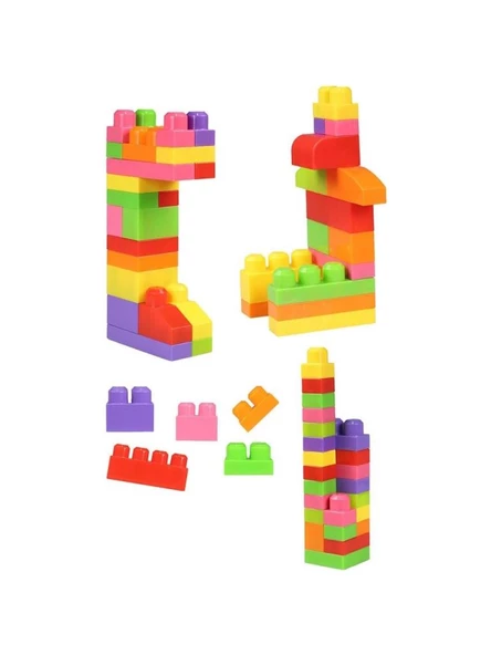 Asya Oyuncak Play Blox Parlak Blok Yapı Oyuncakları Çantalı 56 Parça 2892 - 2