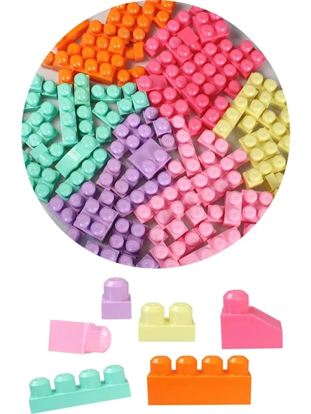 Asya Oyuncak Play Blox Pastal Yapı Bloklar Çantalı 56 Parça 2915 - 5