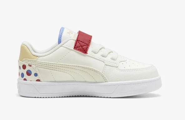 Puma Caven 2.0 Summer Ac Çocuk Cırtlı Beyaz Spor Ayakkabı - 2