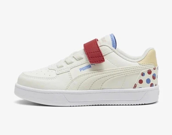 Puma Caven 2.0 Summer Ac Çocuk Cırtlı Beyaz Spor Ayakkabı - 5