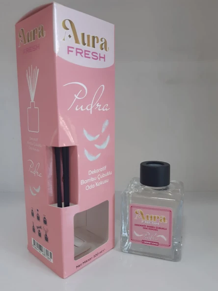 Aura Fresh Bermet Kimya Pudra Bambu Çubuklu Dekoratif  Oda Kokusu| 100 Ml ürün görseli 1