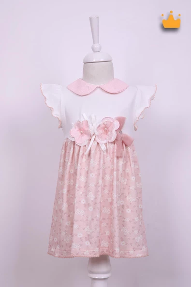 Babydola Kız Bebek Bayramlık Çiçekli Elbise 15223 - 9