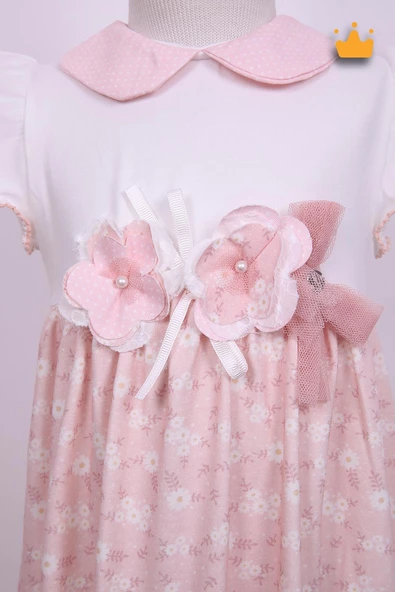 Babydola Kız Bebek Bayramlık Çiçekli Elbise 15223 - 10