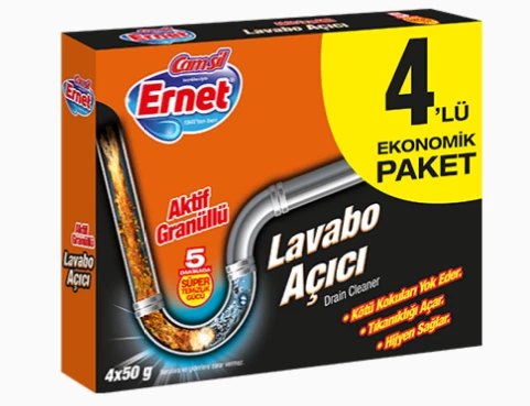 ERNET LAVABO AÇICI GRANÜL 4'LÜ EKONOMİK PAKET 4X50 GR