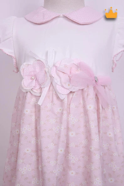 Babydola Kız Bebek Bayramlık Çiçekli Elbise 15223 - 2