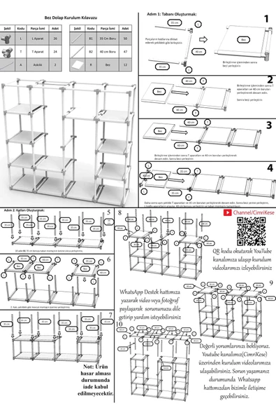 CimriKese Geniş Hacimli Çift Askılı Bej Bez Dolap - 3