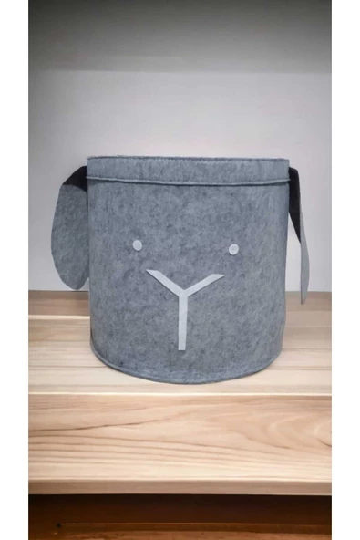 CimriKese Keçe Tavşan Oyuncak Sepeti, Çamaşır Sepeti, Dekoratif Sepet, Organizer - 2