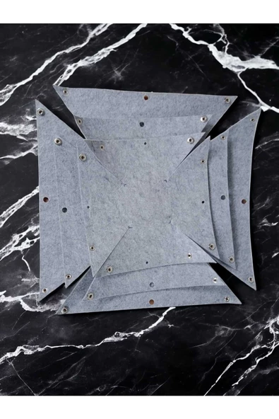 CimriKese 3'lü Keçe Mozaik Organizer Seti, Düzenleyici Kutu - 4