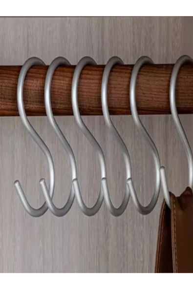 CimriKese Mutfak, Elbise Dolabı Askı; Kupa, Kemer, Çanta Askısı; S Kanca Askı 10 Adet