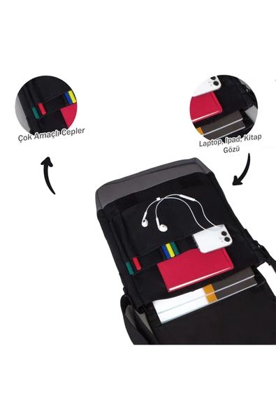 Tomris Hatun Günlük Kullanıma Uygun Kanvas Heybe Model Laptop Okul Çantası - 3