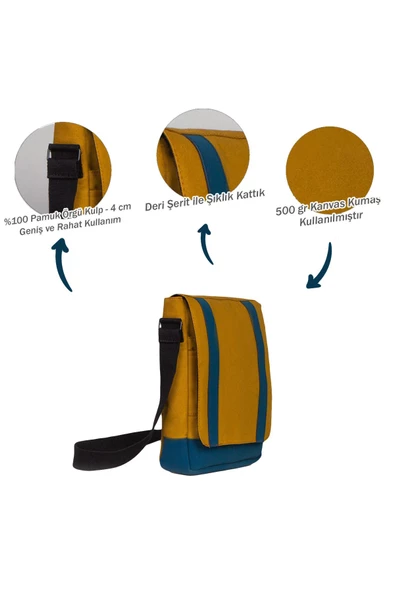 Tomris Hatun Günlük Kullanıma Uygun Kanvas Heybe Model Laptop Okul Çantası - 5