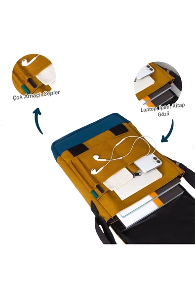 Tomris Hatun Günlük Kullanıma Uygun Kanvas Heybe Model Laptop Okul Çantası - 4