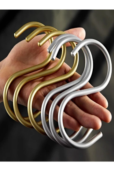 CimriKese Mutfak, Elbise Dolabı Askı; Kupa, Kemer, Çanta Askısı; S Kanca Askı 10 Adet - 3