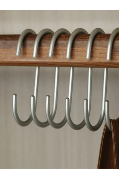 CimriKese Mutfak, Elbise Dolabı Askı Kupa, Kemer, Çanta Askısı C Kanca Askı 5 Adet