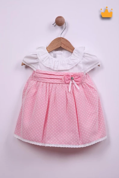 Babydola Kız Bebek Bayramlık Dantelli Elbise 15077