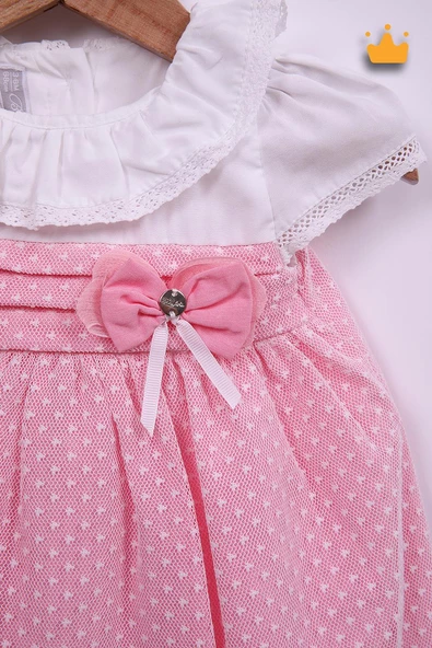 Babydola Kız Bebek Bayramlık Dantelli Elbise 15077 - 3
