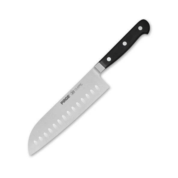 Pirge Classic Santoku Bıçağı Oluklu 18 cm Siyah
