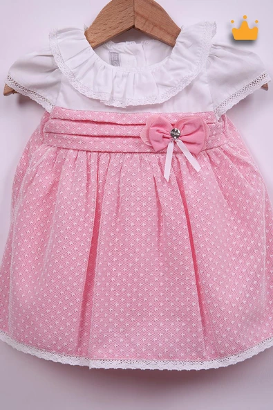 Babydola Kız Bebek Bayramlık Dantelli Elbise 15077 - 2