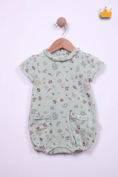 Babydola %100 Pamuk Kız Bebek Tulum Bayramlık 12049 - 9
