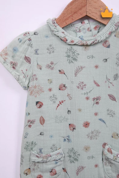 Babydola %100 Pamuk Kız Bebek Tulum Bayramlık 12049 - 10