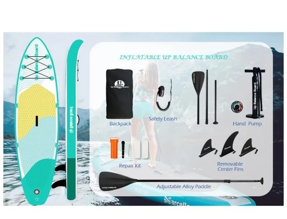 Şişme SUP Sörf Tahtası Sup Board Stand Up Paddle Board 320X81X15 Cm - 3