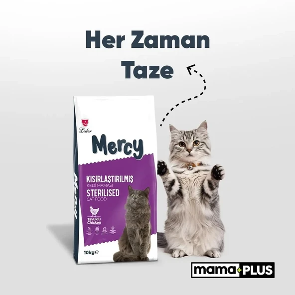 Mercy Tavuklu Kısırlaştırılmış Kedi Maması 10 Kg - 4