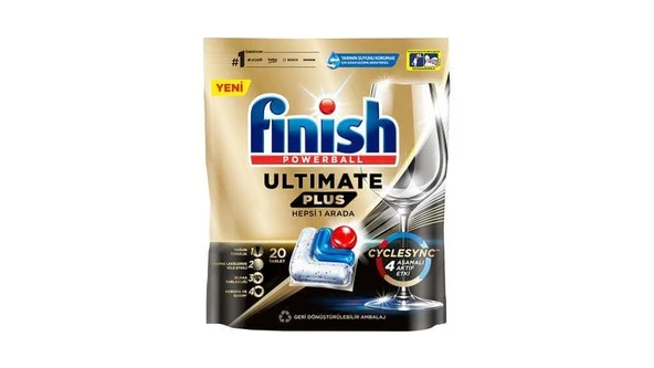 Finish Ultimate Plus 20 Kapsül Bulaşık Makinesi Deterjanı Tableti (1 x 20 Kapsül)