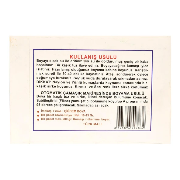 Gloria Kumaş Boyası Açık Kahve 10Gr Pkt - Resim 4