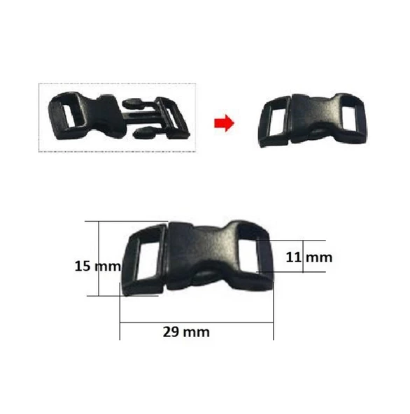 Parakord Bileklik İçin 3''8 Zamak Klips, Bileklik Kilidi 10 Adet - 3