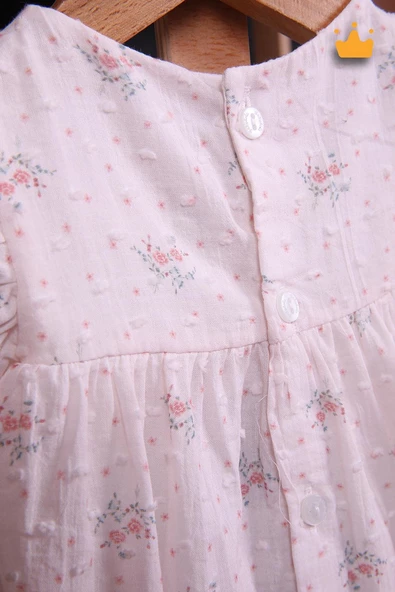 Babydola Kız Bebek Bayramlık Çiçekli Tül Detaylı Elbise 15055 - Resim 6