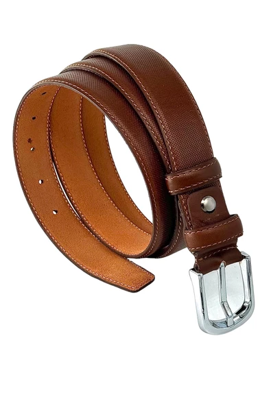 Kahverengi Hakiki Deri Nikel Tokalı Dikişli Model 3 cm.lik Kadın Kemer - Roys Deri B809