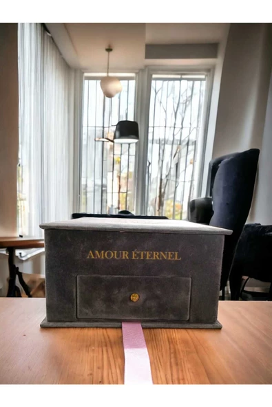 LeylArt Home Takı Organizeri- Aynalı Çekmeceli Hediye Kutusu- Makyaj Organizeri- Anneler Günü Hediyesi - 3