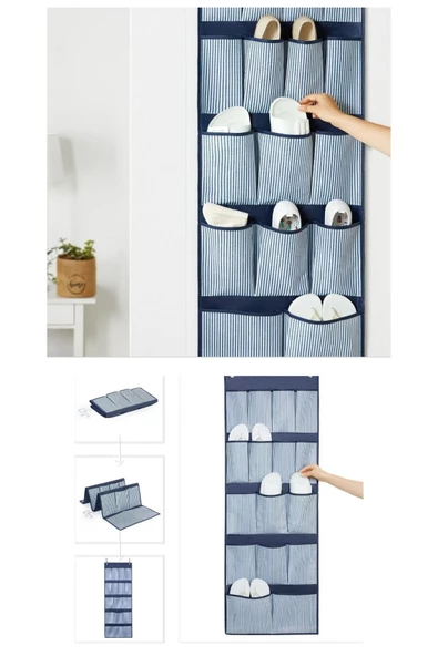 LeylArt Home Nonwoven Organizer Kapı Arkası 16 Bölmeli, bez organizer, düzenleyici, banyo düzenleyicisi, ev düzen - 3