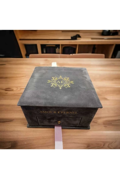 LeylArt Home Takı Organizeri- Aynalı Çekmeceli Hediye Kutusu- Makyaj Organizeri- Anneler Günü Hediyesi - 4