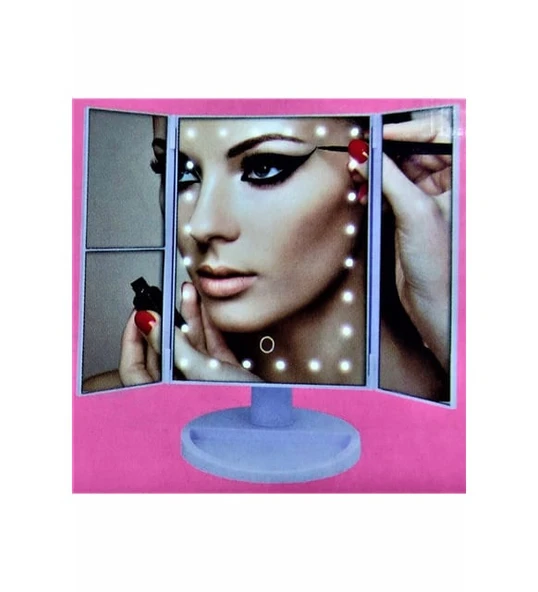 Naturalove Makyaj Aynası LED Işıklı Kapaklı Beyaz