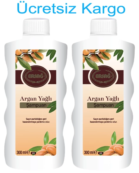 ERSAĞ ARGAN YAĞLI ŞAMPUAN 300 ML-2 ADET